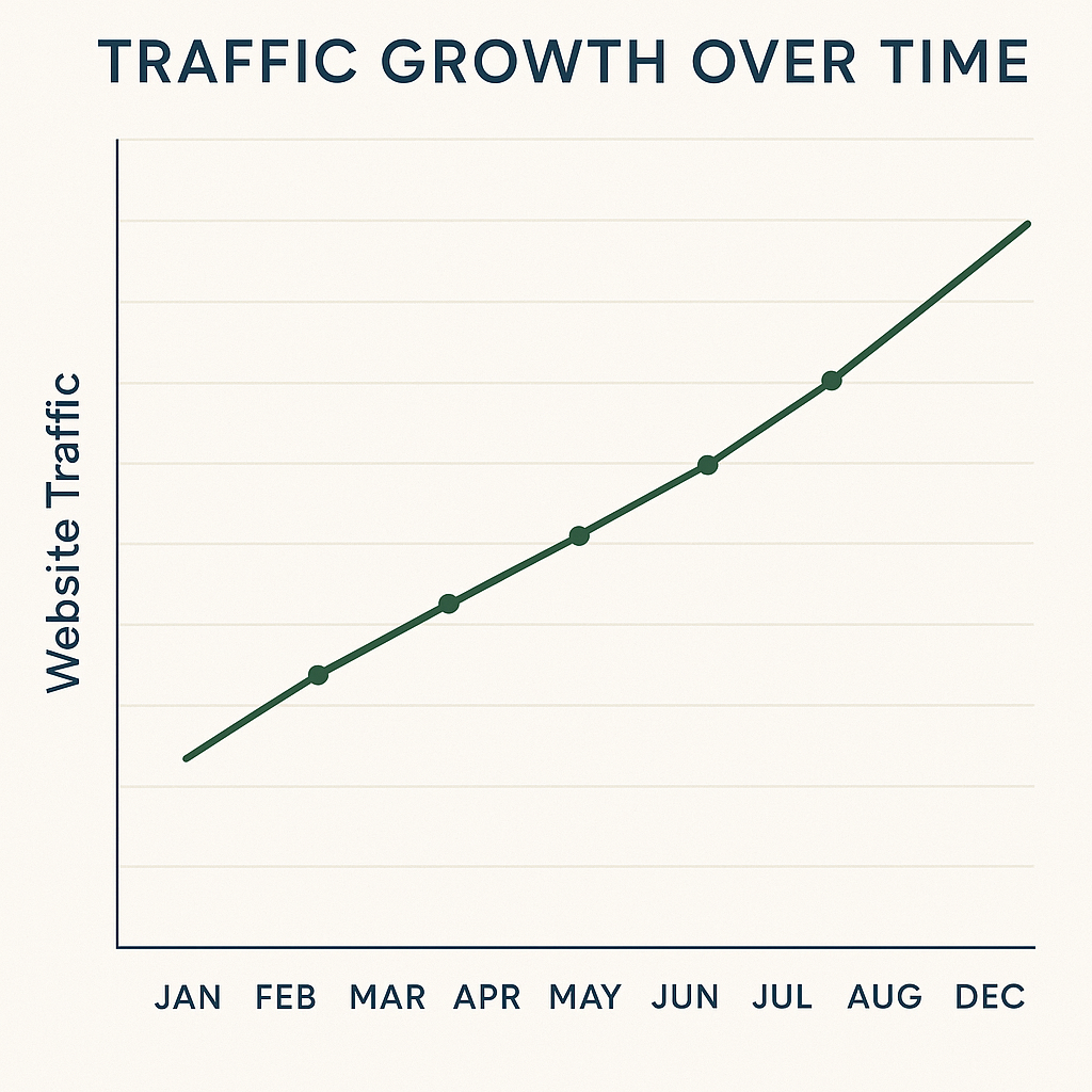 A graph showing traffic growth over time